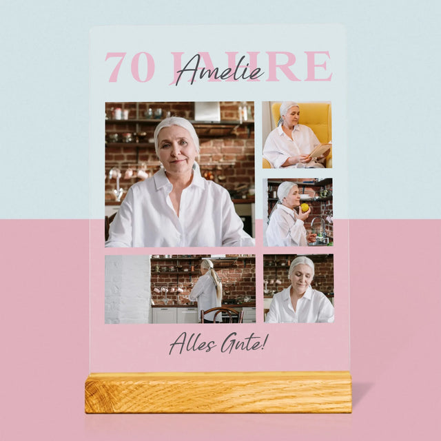 Fotocollage: Alles Gute Zum 70. Geburtstag! - Druck Auf Acrylglas