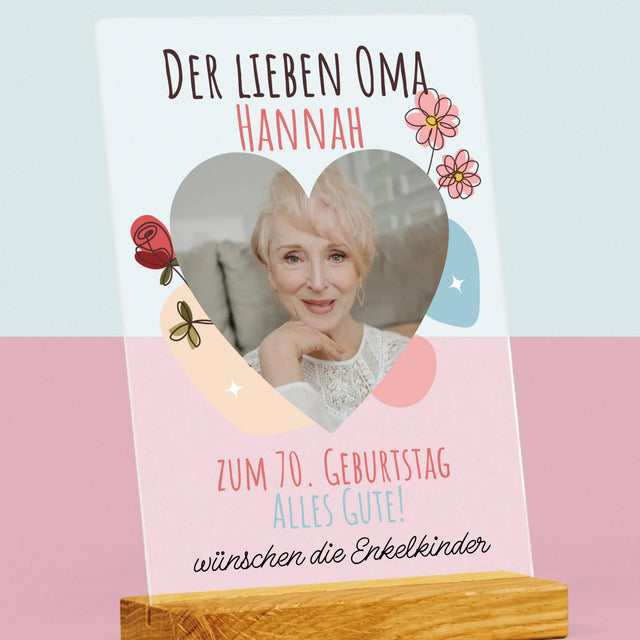 Foto Und Unterschrift: An Meine Liebe Oma Zum Geburtstag - Druck Auf Acrylglas