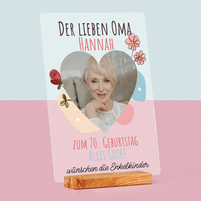 Foto Und Unterschrift: An Meine Liebe Oma Zum Geburtstag - Druck Auf Acrylglas