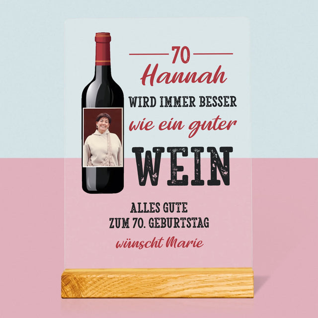 Foto Und Unterschrift: Wie Guter Wein - Druck Auf Acrylglas
