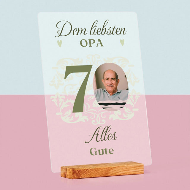 Foto Und Unterschrift: Dem Liebsten Opa Alles Gute - Druck Auf Acrylglas