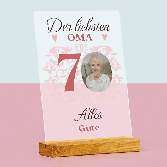 Foto Und Unterschrift: Der Liebsten Oma Alles Gute - Druck Auf Acrylglas