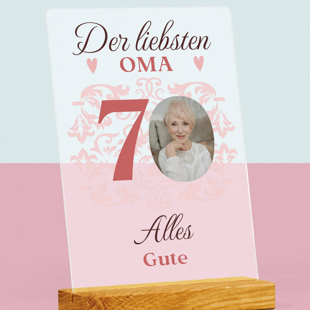 Foto Und Unterschrift: Der Liebsten Oma Alles Gute - Druck Auf Acrylglas