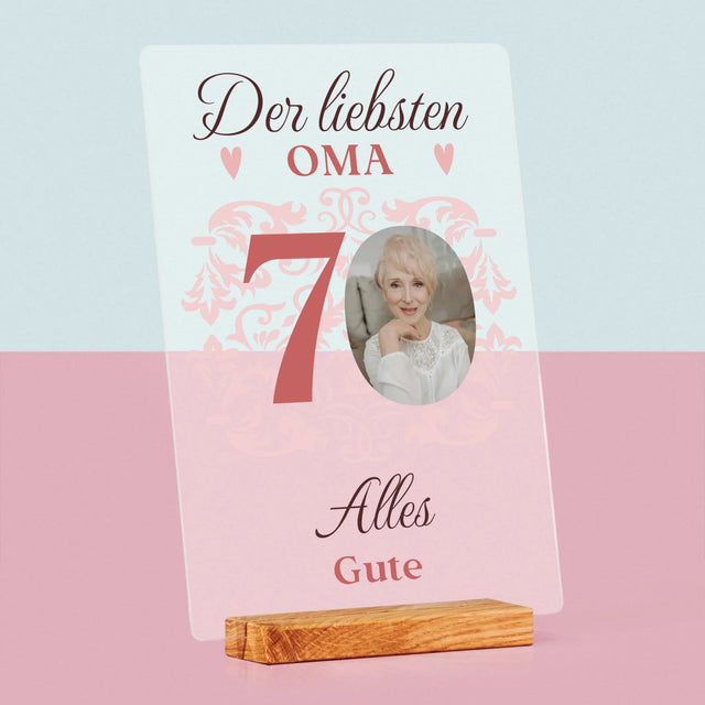 Foto Und Unterschrift: Der Liebsten Oma Alles Gute - Druck Auf Acrylglas