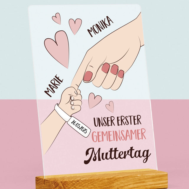 Name und Unterschrift: Erster gemeinsamer Muttertag – Acrylglasbild | DE