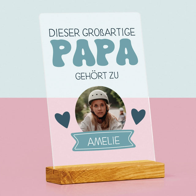 Foto Und Unterschrift: Papa Gehört Zu - Druck Auf Acrylglas