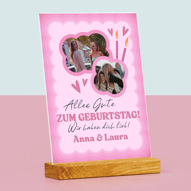 Fotocollage: Rosa Geburtstag - Druck Auf Acrylglas