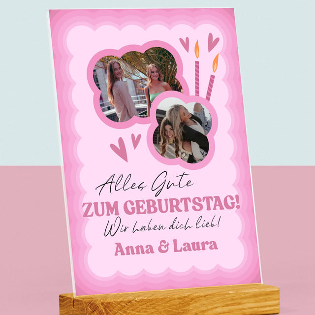 Fotocollage: Rosa Geburtstag - Druck Auf Acrylglas