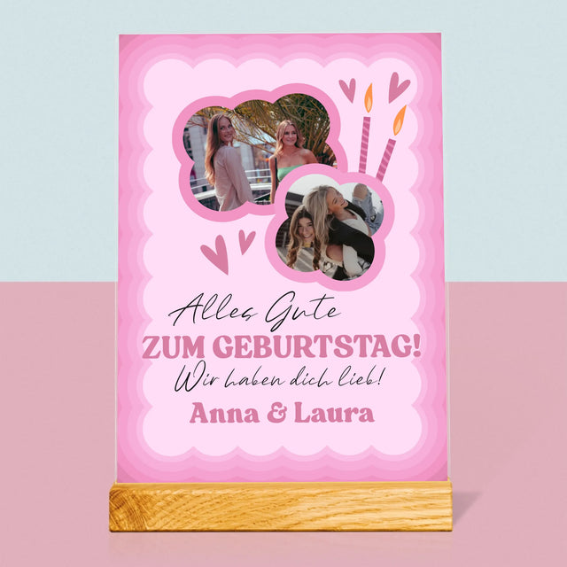 Fotocollage: Rosa Geburtstag - Druck Auf Acrylglas