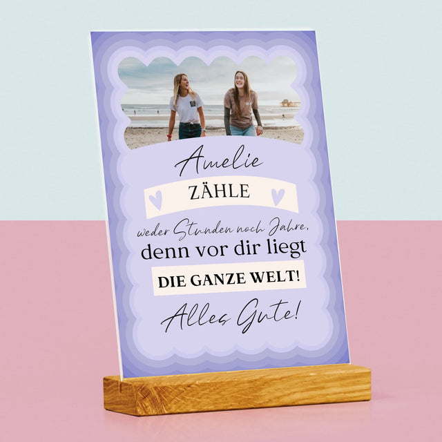 Foto Und Unterschrift: Zähle Weder Stunden Noch Jahre - Druck Auf Acrylglas