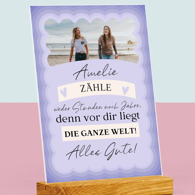 Foto Und Unterschrift: Zähle Weder Stunden Noch Jahre - Druck Auf Acrylglas