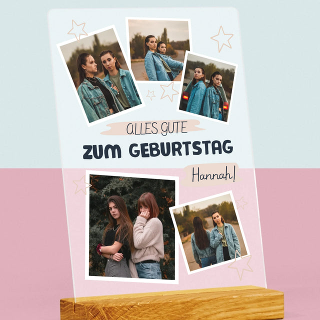 Fotocollage: Alles Gute Zum Geburtstag Sterne - Druck Auf Acrylglas