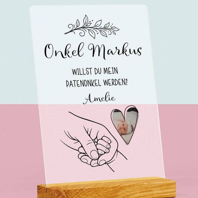 Foto Und Unterschrift: Patenonkel Kind Händchen - Druck Auf Acrylglas
