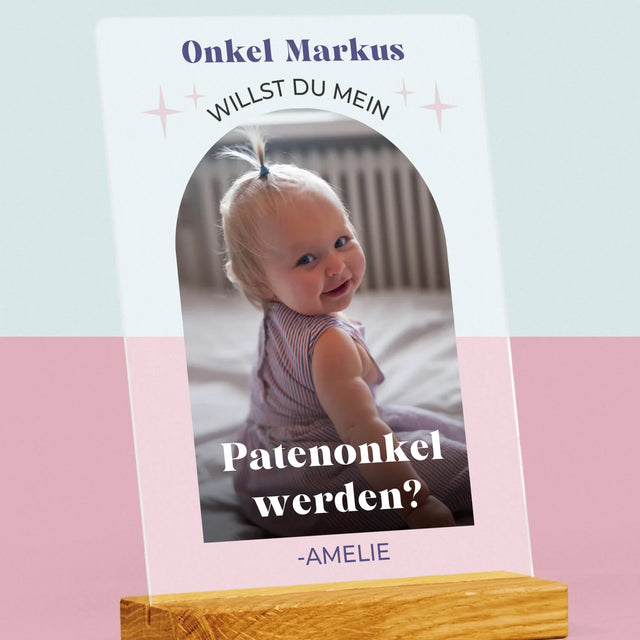 Foto Und Unterschrift: Anfrage, Patenonkel Zu Werden - Druck Auf Acrylglas