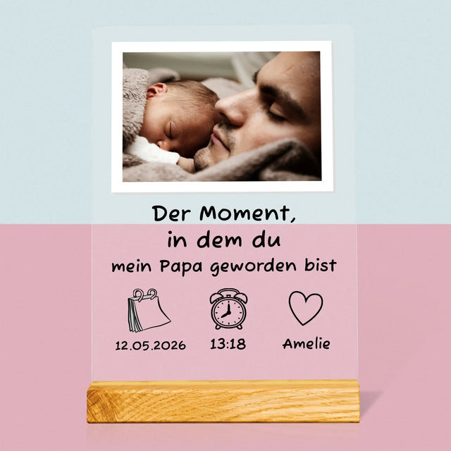 Foto Und Unterschrift: Du Bist Papa Geworden - Druck Auf Acrylglas