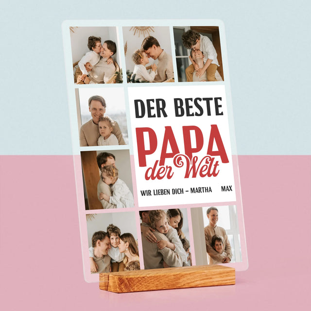 Fotocollage: Der Beste Papa Auf Der Ganzen Welt - Druck Auf Acrylglas