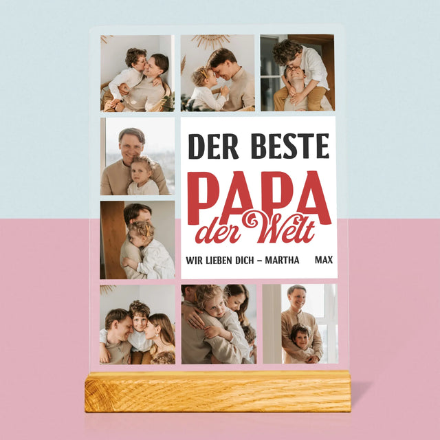 Fotocollage: Der Beste Papa Auf Der Ganzen Welt - Druck Auf Acrylglas