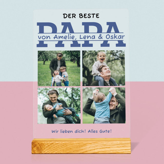 Fotocollage: Der Beste Papa Namen - Druck Auf Acrylglas