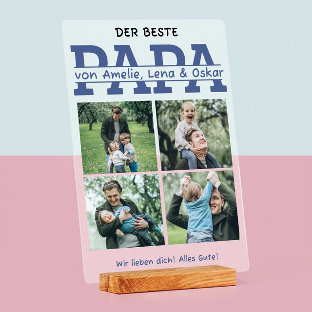 Fotocollage: Der Beste Papa Namen - Druck Auf Acrylglas