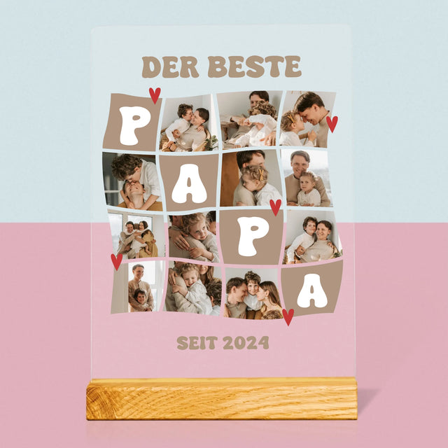 Fotocollage: Bester Papa Kacheln - Druck Auf Acrylglas