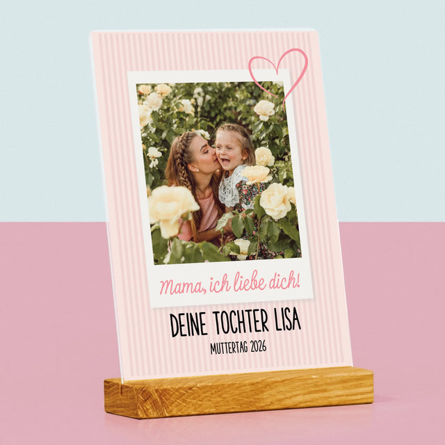 Foto Und Unterschrift: Mama, Ich Liebe Dich - Druck Auf Acrylglas