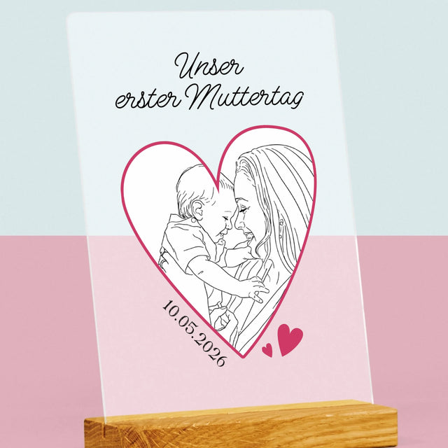 Foto Und Unterschrift: Lineart: Der Erste Muttertag - Druck Auf Acrylglas