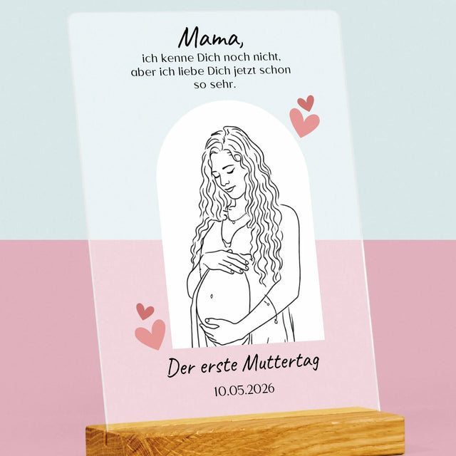 Foto Und Unterschrift: Lineart Für Mama - Druck Auf Acrylglas