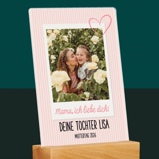 Foto Und Unterschrift: Mama, Ich Liebe Dich - Druck Auf Acrylglas