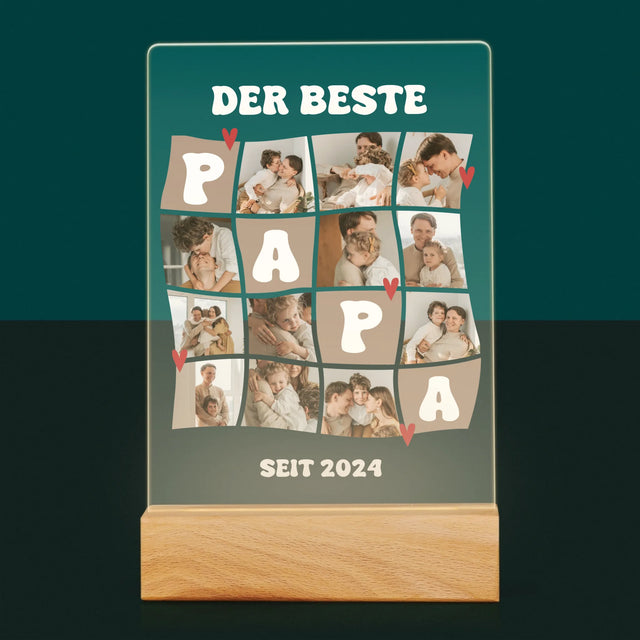 Fotocollage: Bester Papa Kacheln - Druck Auf Acrylglas