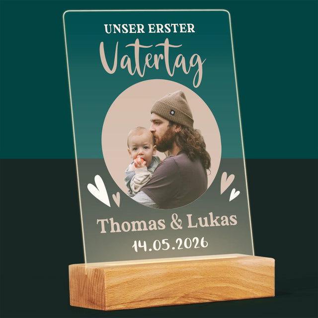 Foto Und Unterschrift: Der Erste Vatertag Foto Im Kreis - Druck Auf Acrylglas