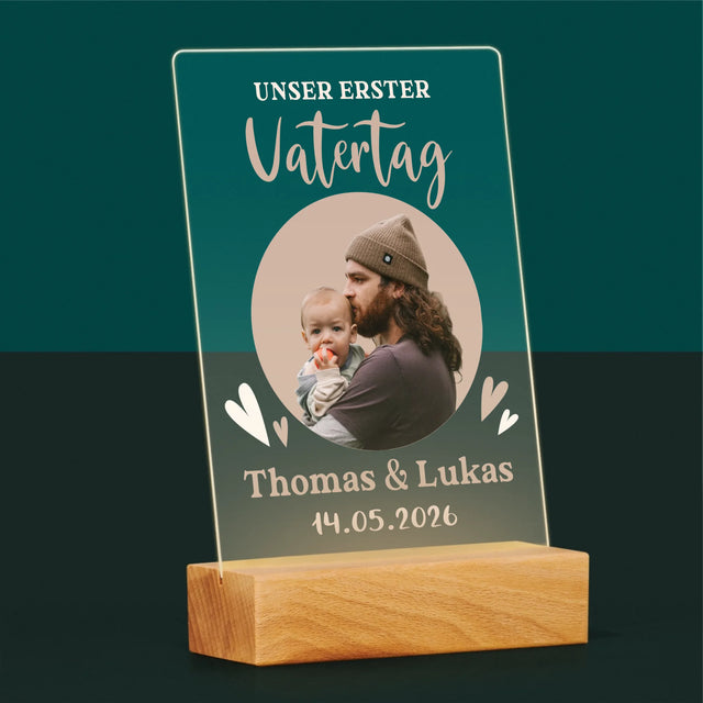 Foto Und Unterschrift: Der Erste Vatertag Foto Im Kreis - Druck Auf Acrylglas
