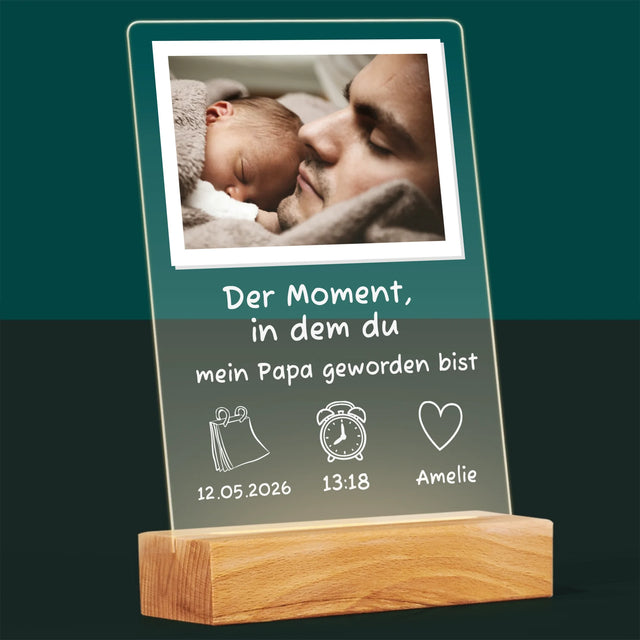 Foto Und Unterschrift: Du Bist Papa Geworden - Druck Auf Acrylglas