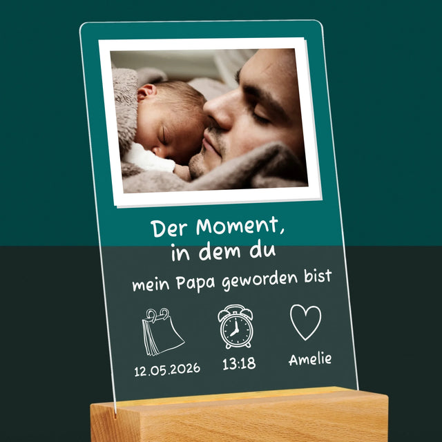 Foto Und Unterschrift: Du Bist Papa Geworden - Druck Auf Acrylglas