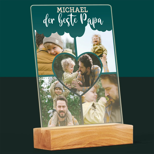 Fotocollage: Der Beste Papa – Ein Bild Im Herzen - Druck Auf Acrylglas