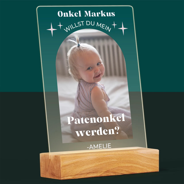 Foto Und Unterschrift: Anfrage, Patenonkel Zu Werden - Druck Auf Acrylglas