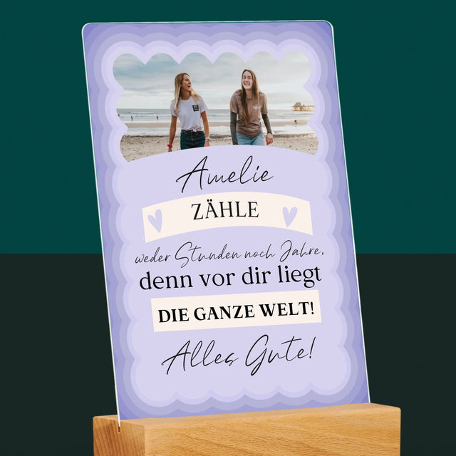 Foto Und Unterschrift: Zähle Weder Stunden Noch Jahre - Druck Auf Acrylglas