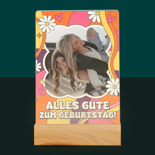 Foto Und Unterschrift: Alles Gute Groovy - Druck Auf Acrylglas