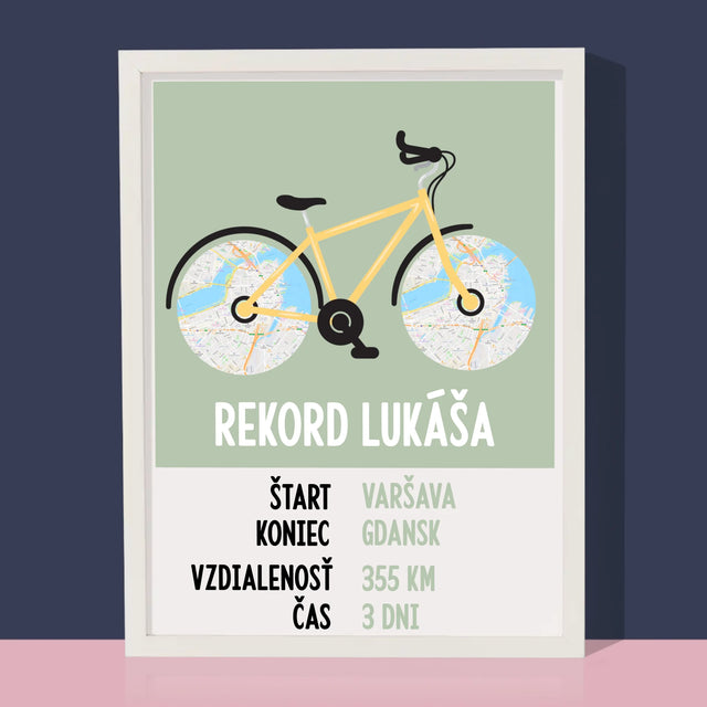 Mapa Miasta: Rowerowa Życiówka - Wydruk Obramowany | SK