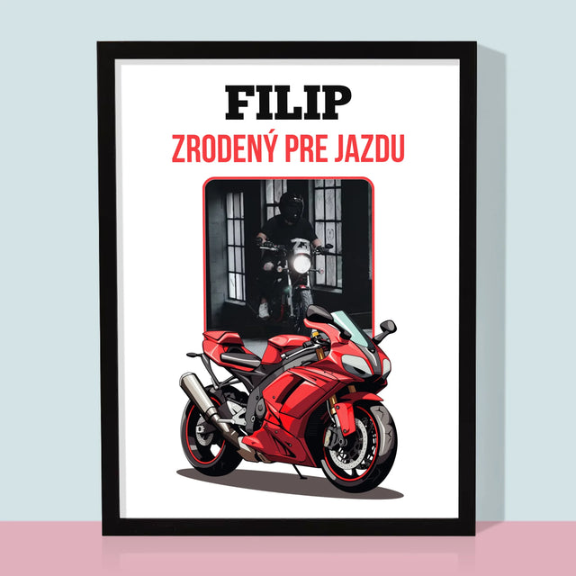 Zdjęcie I Podpis: Urodzony Do Jazdy - Wydruk Obramowany | SK