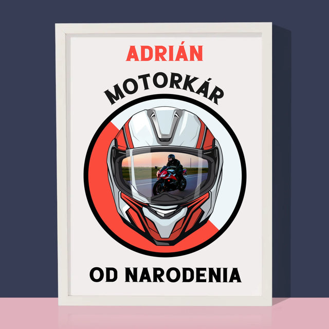 Zdjęcie I Podpis: Motocyklista Od Urodzenia - Wydruk Obramowany | SK