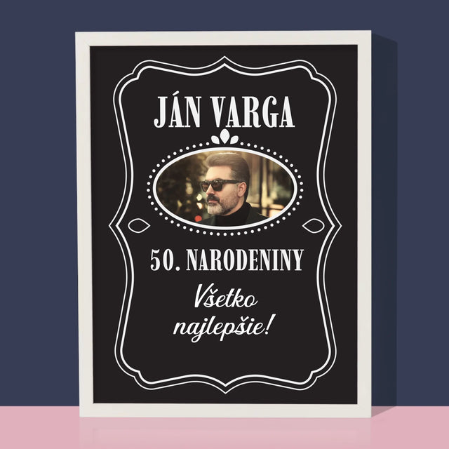 Zdjęcie I Podpis: 50 Urodziny Wszystkiego Najlepszego - Wydruk Obramowany | SK