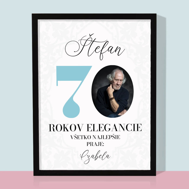 Zdjęcie I Podpis: 70 Lat Elegancji - Wydruk Obramowany | SK