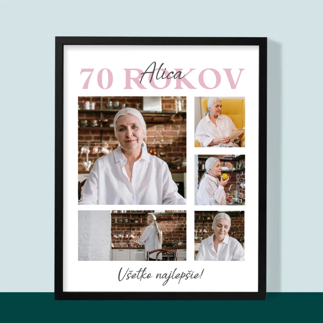Fotokolaż: 70 Lat Wszystkiego Najlepszego - Wydruk Obramowany | SK