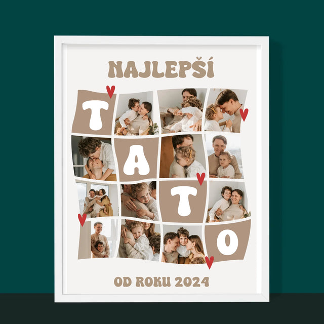 Fotokolaż: Najlepszy Tata Kafelki - Wydruk Obramowany | SK