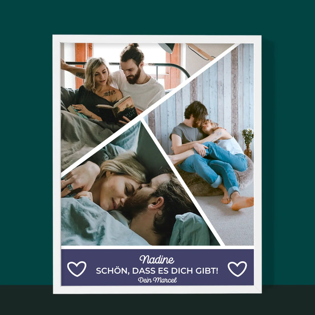Fotocollage: Schön, Dass Es Dich Gibt - Druck Mit Rahmen 30X40
