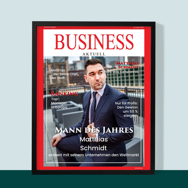 Magazin-Cover: Business Aktuell - Druck Mit Rahmen 30X40