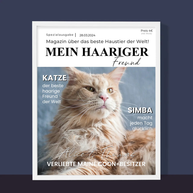 Magazin-Cover: Haariger Freund - Druck Mit Rahmen 30X40