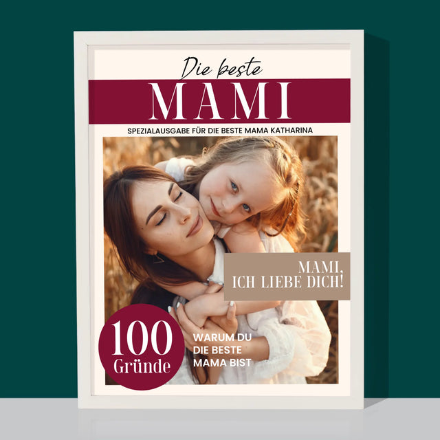 Magazin-Cover: Beste Mami - Druck Mit Rahmen 30X40