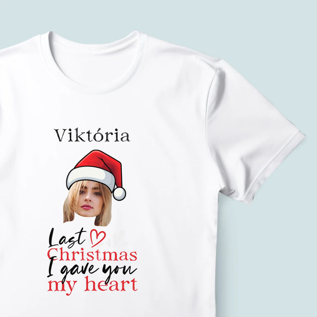Zdjęcie I Podpis: Last Christmas I Gave You My Heart - Koszulka Męska z Nadrukiem | SK