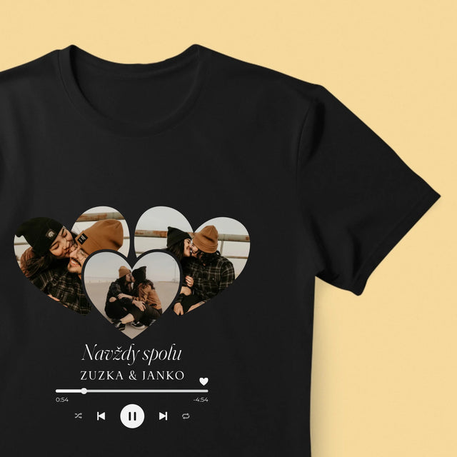 Fotokolaż: Spotify Serca - Koszulka Męska z Nadrukiem | SK